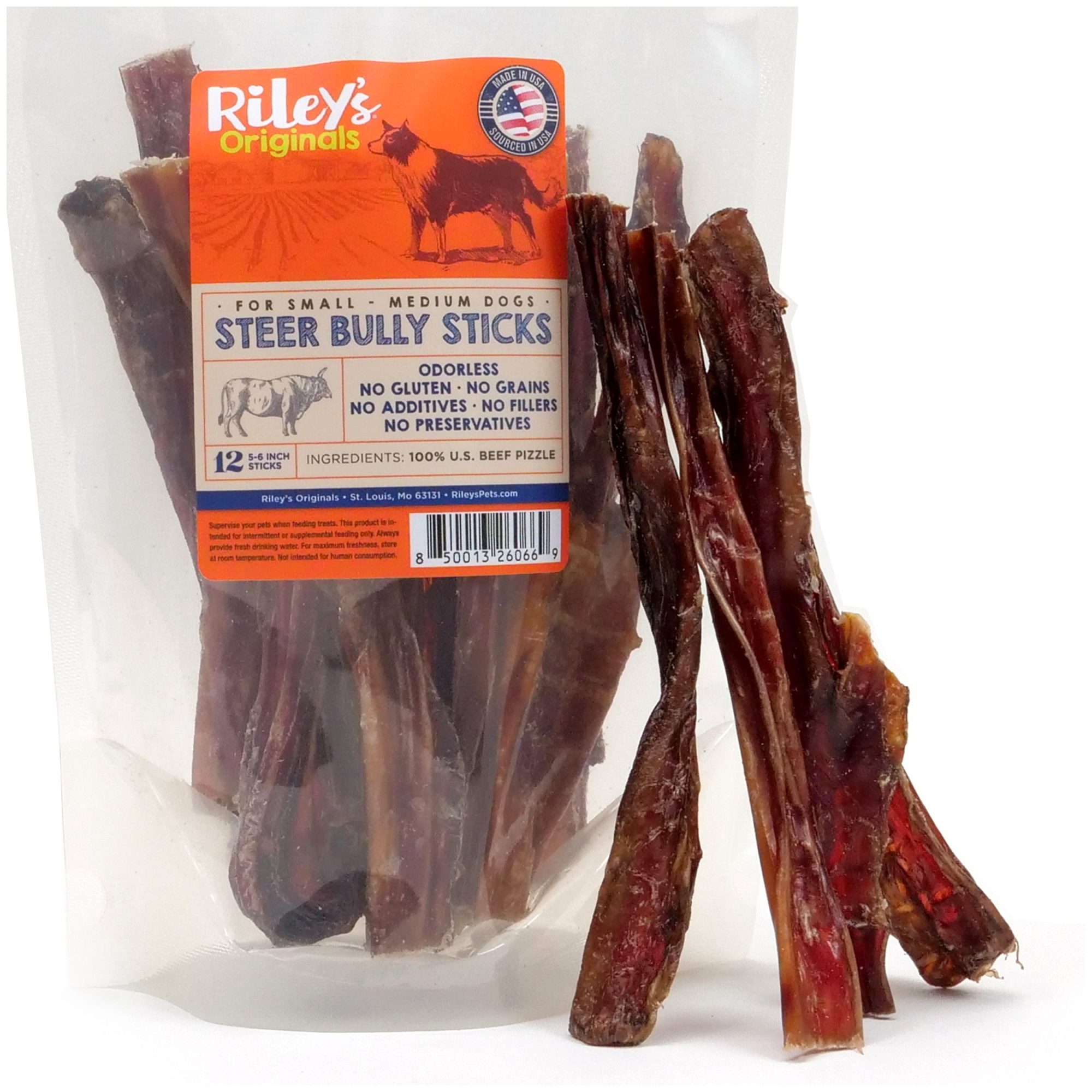 5-6" Steer Bully Sticks for Small to Medium Dogs (12 ct)