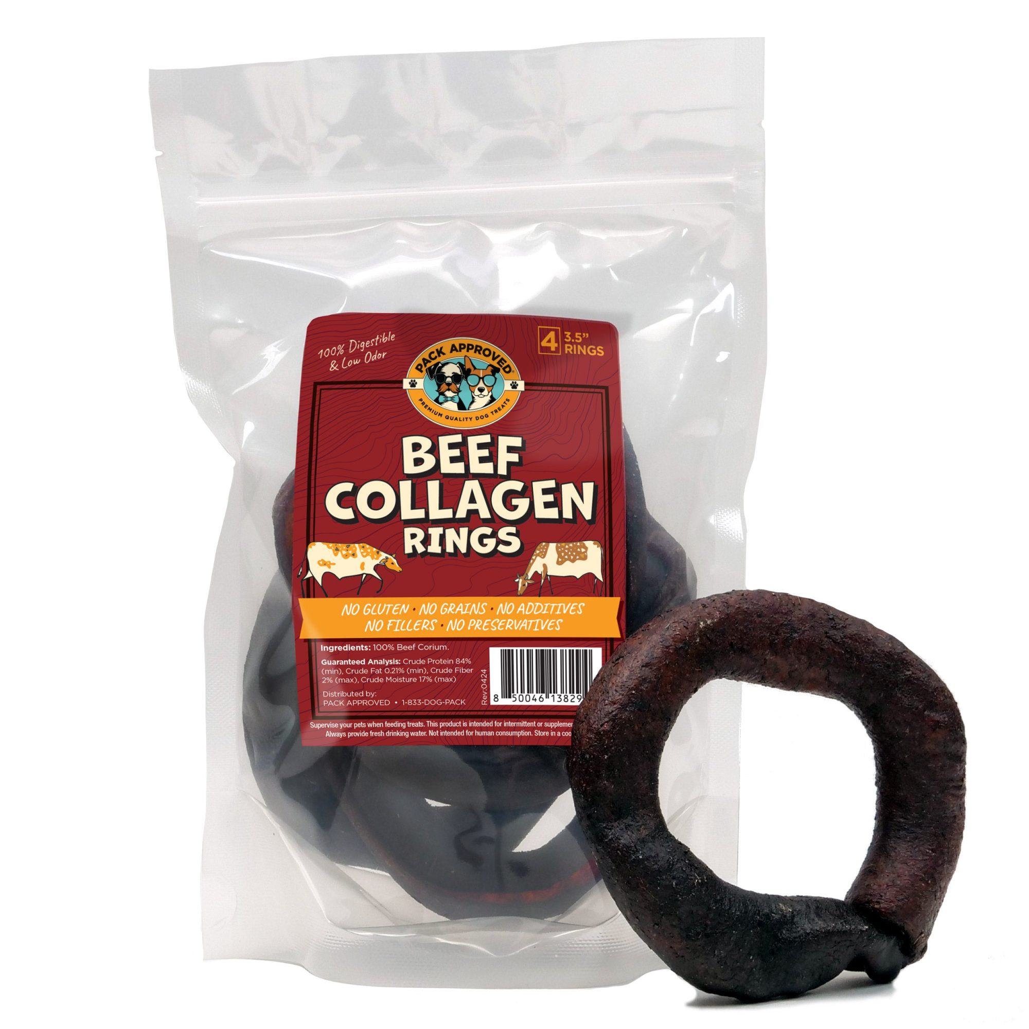 Pack Approved 3.5" Beef Collagen Rings (4ct)